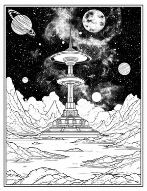 Free Space beacon Coloring Pages - 4