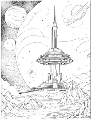 Free Space beacon Coloring Pages - 11