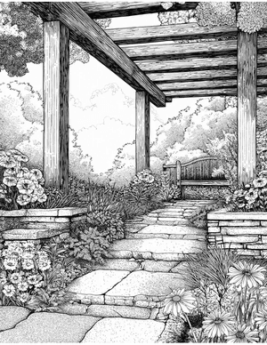 Free Pergola Coloring Pages - 1