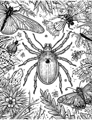 Free Tick Coloring Pages - 4