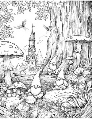 Free Gnome Coloring Pages - 4