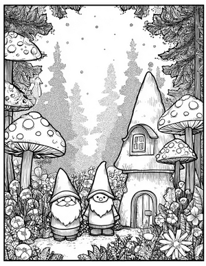 Free Gnome Coloring Pages - 7