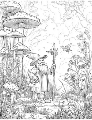 Free Gnome Coloring Pages - 8