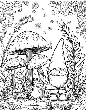 Free Gnome Coloring Pages - 9