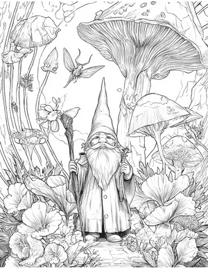 Free Gnome Coloring Pages - 10