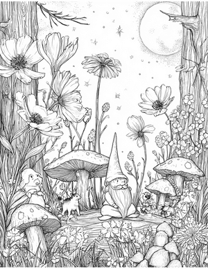 Free Gnome Coloring Pages - 11