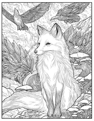 Free Kitsune Coloring Pages - 1