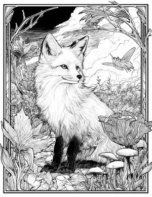 Free Kitsune Coloring Pages - 4