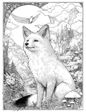 Free Kitsune Coloring Pages - 6