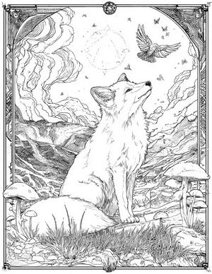 Free Kitsune Coloring Pages - 7