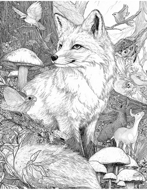 Free Kitsune Coloring Pages - 10