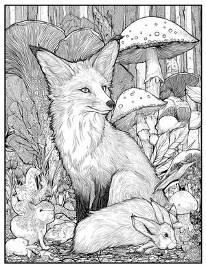 Free Kitsune Coloring Pages - 11