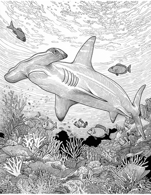 Free Hammerhead Shark Coloring Pages - 1