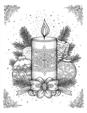 Free Candle Coloring Pages - 1