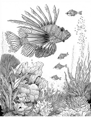 Free Lionfish Coloring Pages - 1