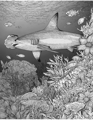 Free Hammerhead Shark Coloring Pages - 2