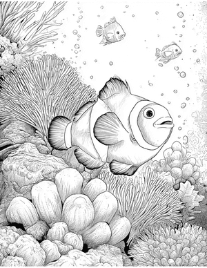 Free Clownfish Coloring Pages - 2
