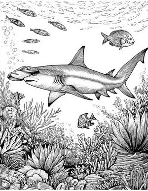 Free Hammerhead Shark Coloring Pages - 3