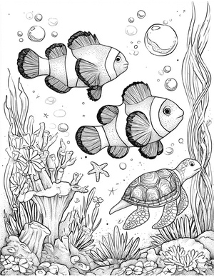 Free Clownfish Coloring Pages - 4