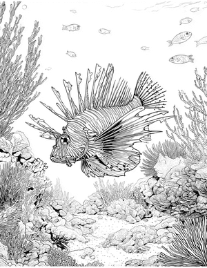 Free Lionfish Coloring Pages - 4