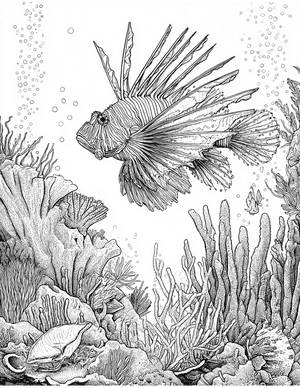 Free Lionfish Coloring Pages - 5