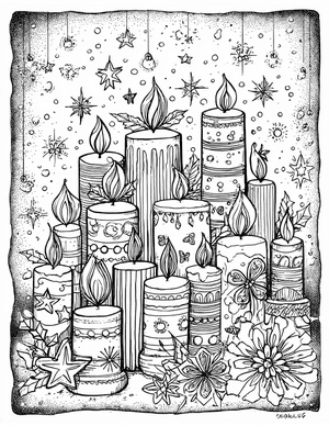 Free Candle Coloring Pages - 6