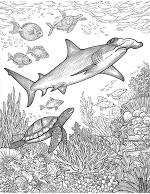 Free Hammerhead Shark Coloring Pages - 7