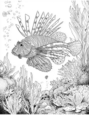 Free Lionfish Coloring Pages - 7