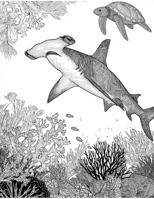 Free Hammerhead Shark Coloring Pages - 8