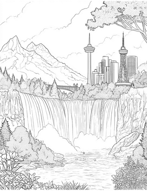 Free Waterfall Coloring Pages - 8