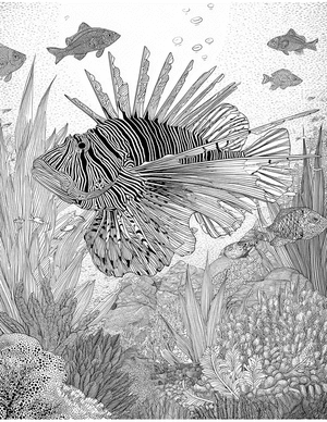 Free Lionfish Coloring Pages - 8