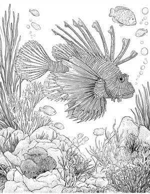 Free Lionfish Coloring Pages - 9