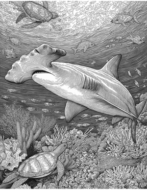 Free Hammerhead Shark Coloring Pages - 10