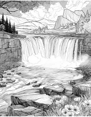 Free Waterfall Coloring Pages - 10