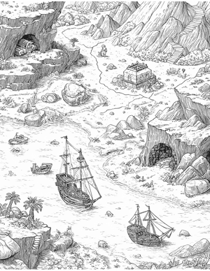 Free Treasure Coloring Pages - 0