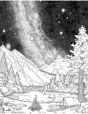 Free Stargazing Coloring Pages - 0