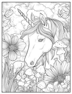 Free Unicorn Coloring Pages - 0