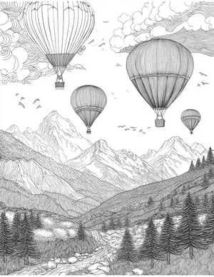 Free Hotairballoon Coloring Pages - 0