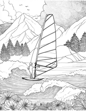 Free Windsurfing Coloring Pages - 0