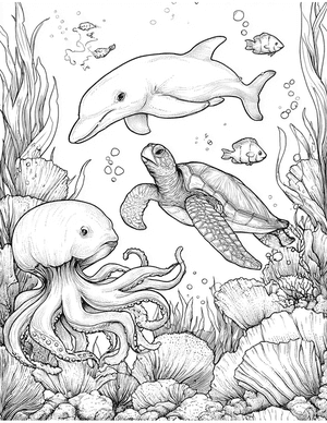 Free Ocean Creature Coloring Pages - 0