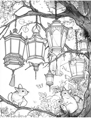 Free Lantern Coloring Pages - 0