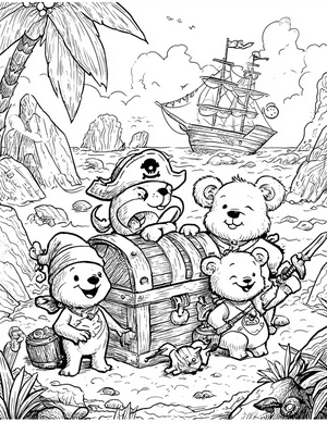 Free Pirate Animal Coloring Pages - 0