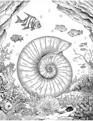 Free Nautilus Shell Coloring Pages - 0