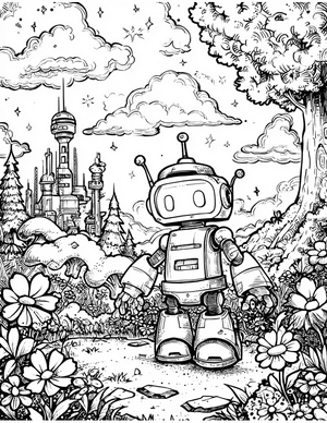 Free Robot Pet Coloring Pages - 0