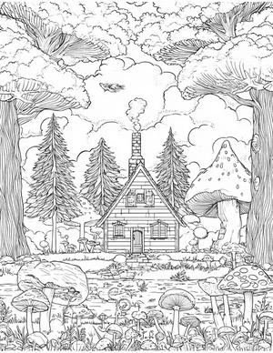 Free Cabin Coloring Pages - 0