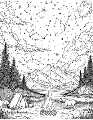 Free Stargazing Coloring Pages - 1