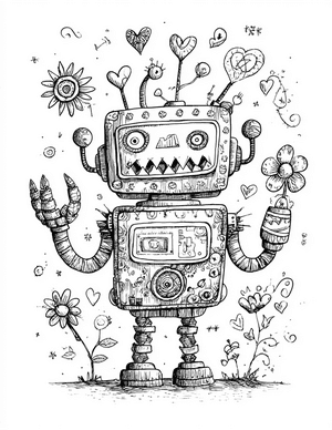 Free Robot Animal Coloring Pages - 1