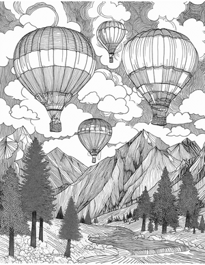 Free Hotairballoon Coloring Pages - 1