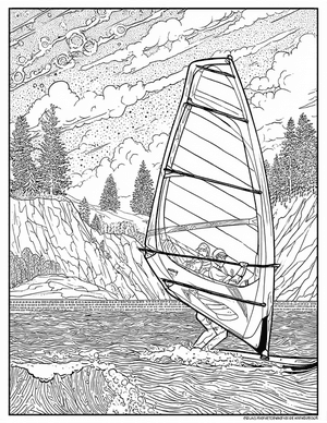 Free Windsurfing Coloring Pages - 1