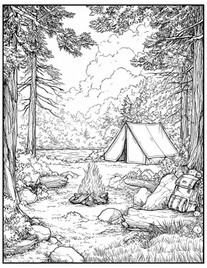 Free Bushcraft Coloring Pages - 1